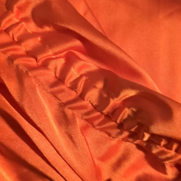 SHEIN SXY Satin Medium Size dress orange color, Criss-Cross‎ Adjust. Straps - Picture 16 of 16